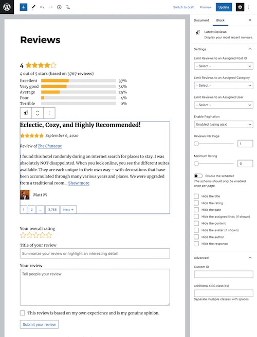 Site Reviews plugin de collecte d'avis clients