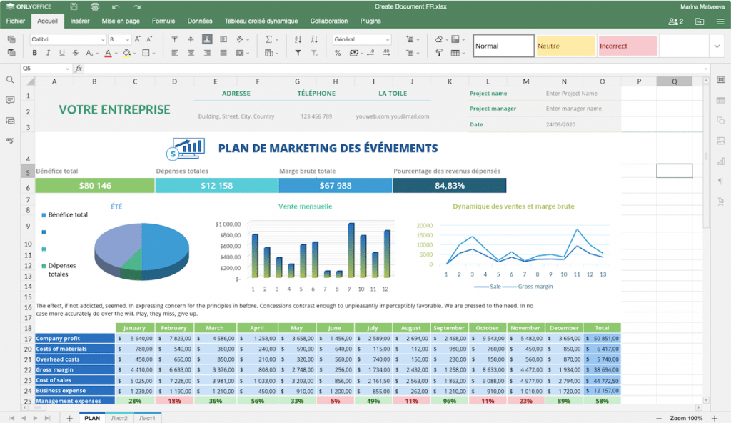 Onlyoffice tableur