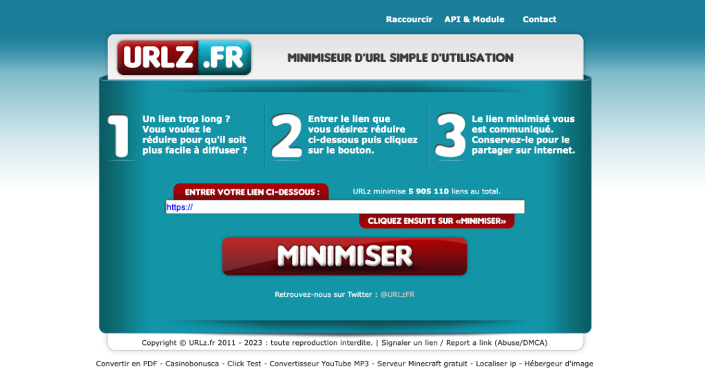 Raccourcisseur d'URL URLZ.fr