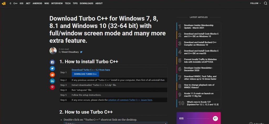 IDE Turbo C++