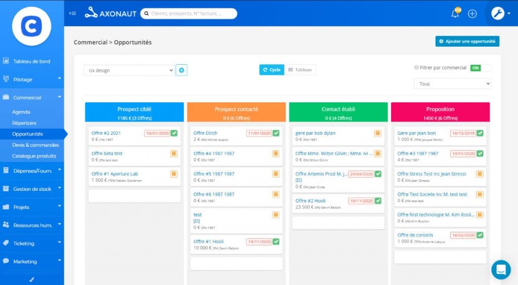 Axonaut outil de gestion CRM