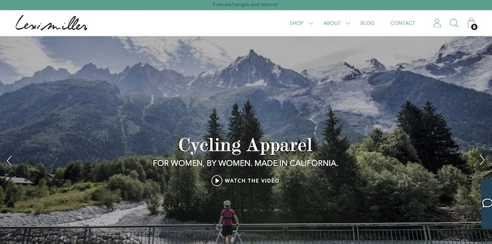 exemple design site e-commerce Lexi Miller