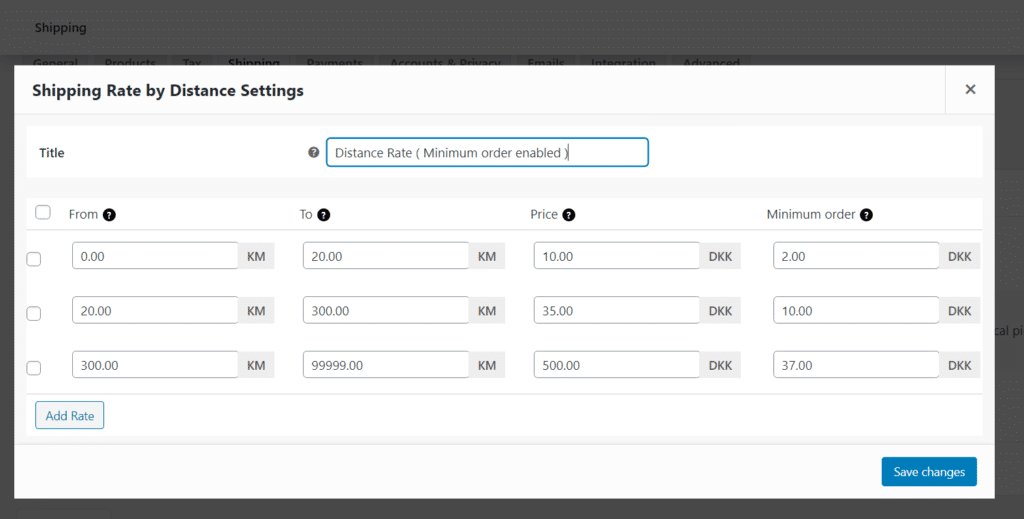 Shipping Rate by Distance for WooCommerce