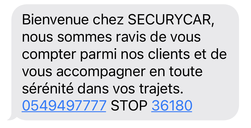 Le message d’accueil