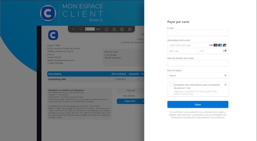 proposer le paiement par carte bancaire directement depuis votre logiciel de gestion, c'est possible avec Axonaut
