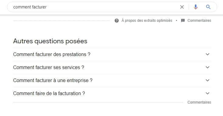 « Autres questions posées »