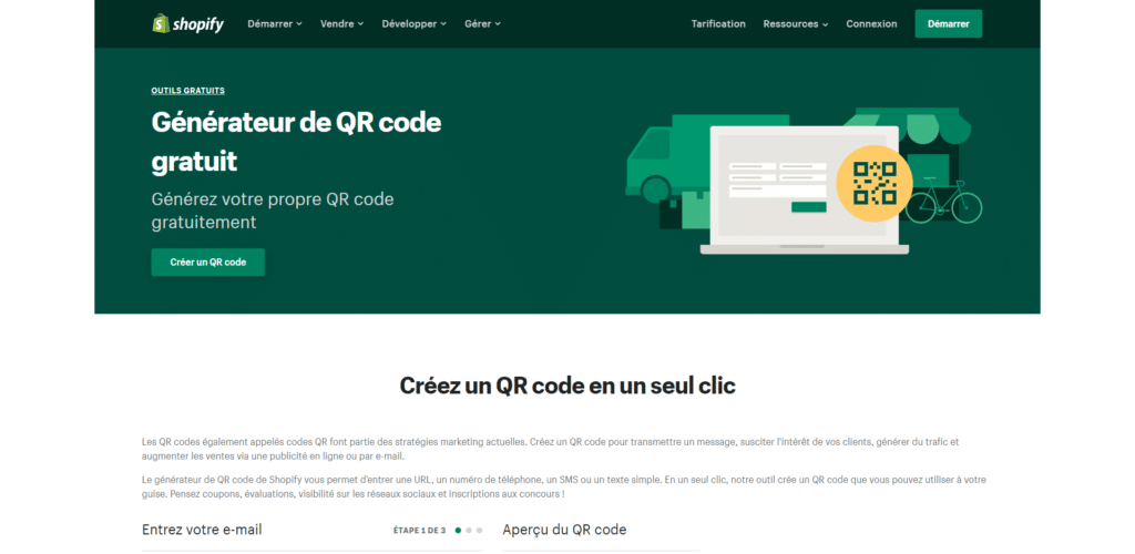 QR code de Shopify