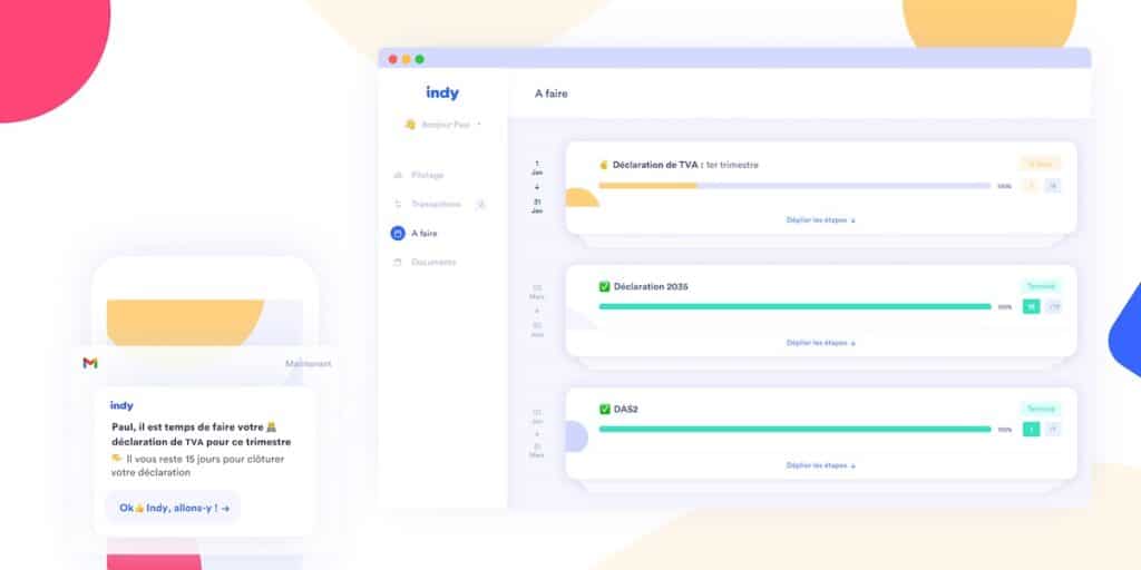 Indy logiciel comptable en ligne déclarations fiscales