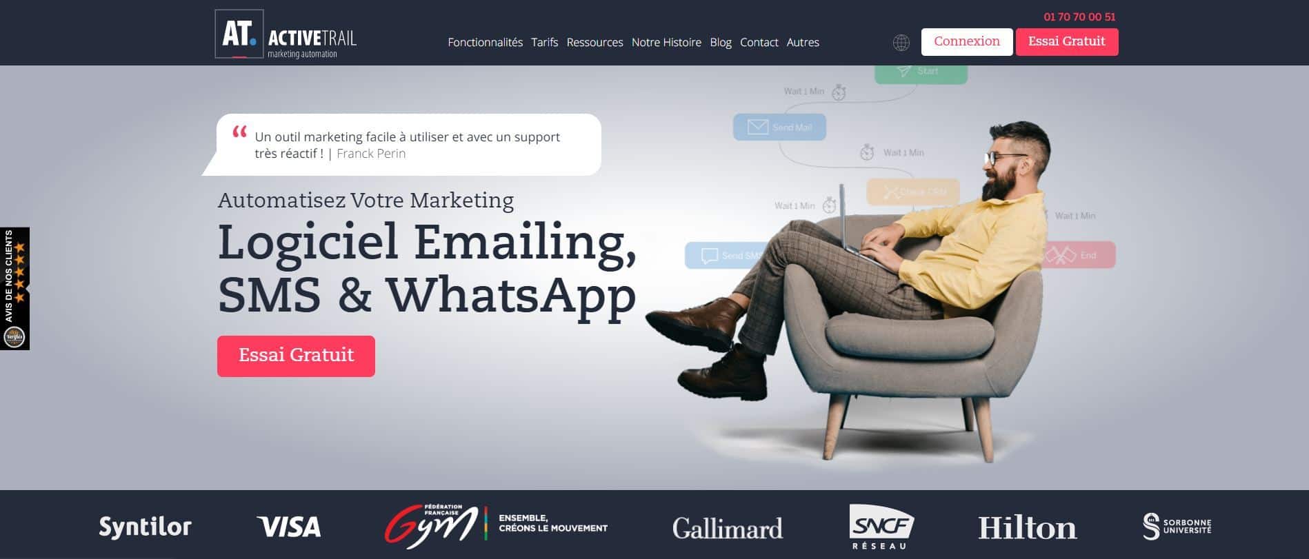 ActiveTrail logiciel emailing SMS et WhatsApp