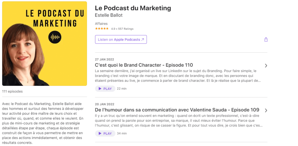 Le podcast du Marketing