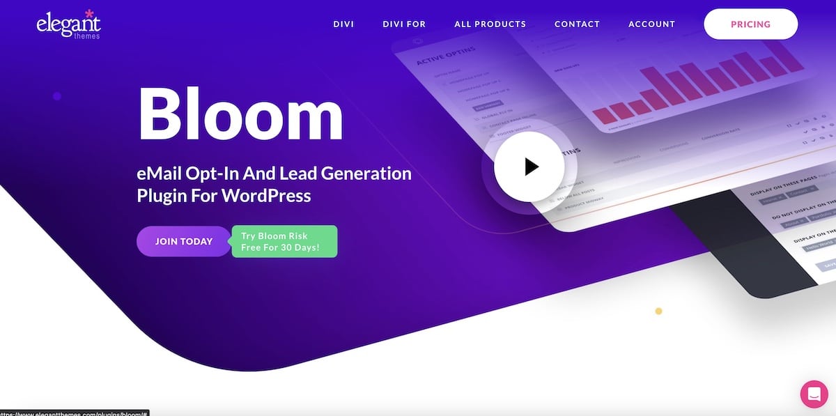 Bloom plugin de collecte d'emails sur WordPress