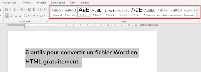 Fichier Word en HTML