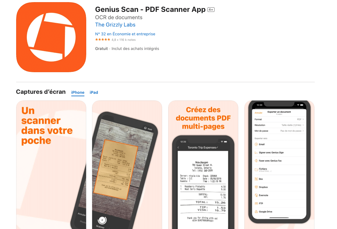 7 applications de scanner gratuites pour iPhone et Android