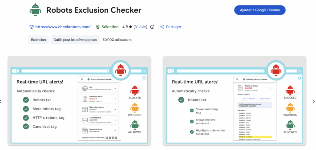Robots Exclusion Checker audit seo gratuit