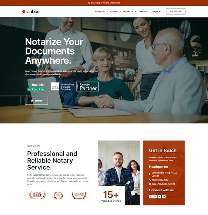Example of a notary website