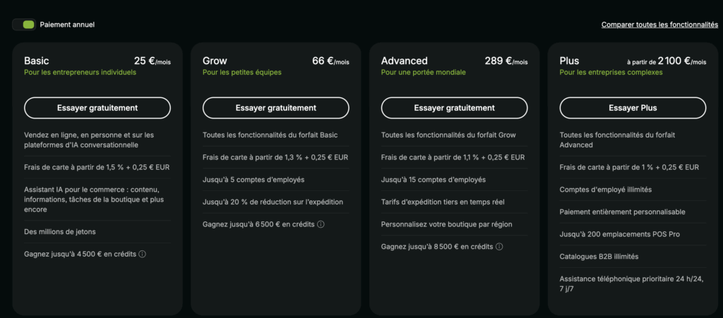 prix abonnement shopify
wix ou shopify
