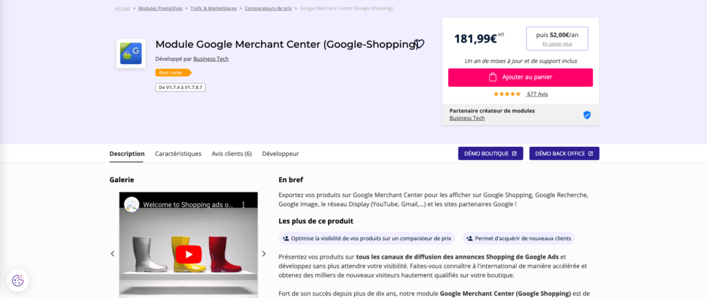 Module Google Merchant Center (Google-Shopping)