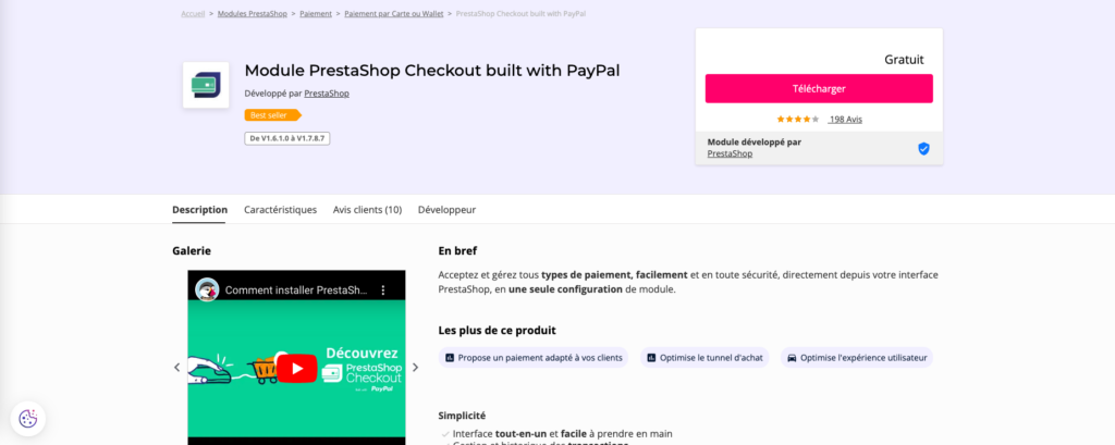 Module PrestaShop Checkout built with PayPal