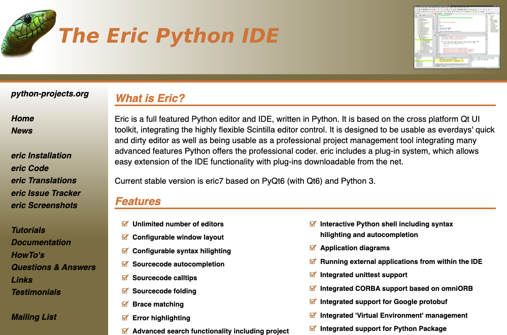 IDE Python Eric
