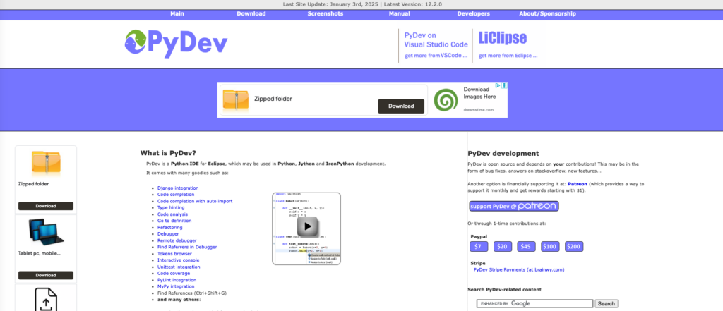 L'IDE Python open source PyDev