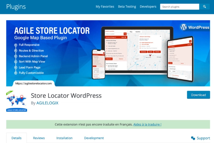 agile store locator pour wordpress