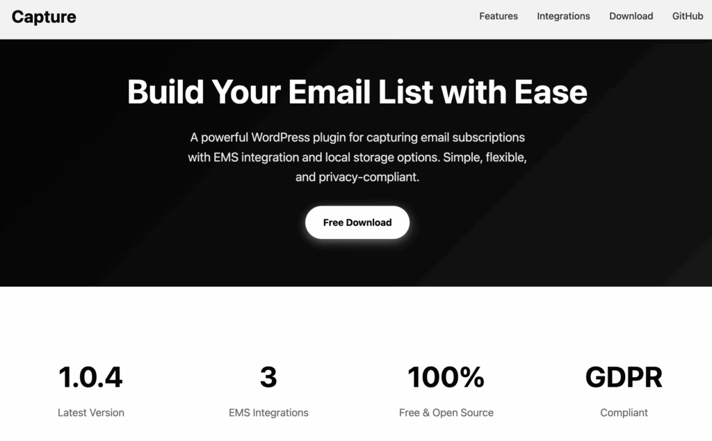 Capture plugin wordpress mail
