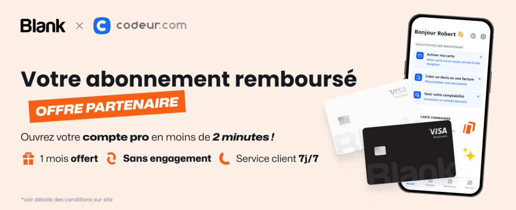 Votre abonnement remboursé Blank x Codeur