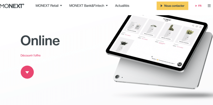 Page d'accueil de la solution de paiement Online par Monext