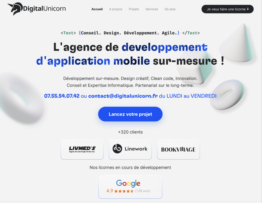 Agence de création d'application mobile Digital Unicorn