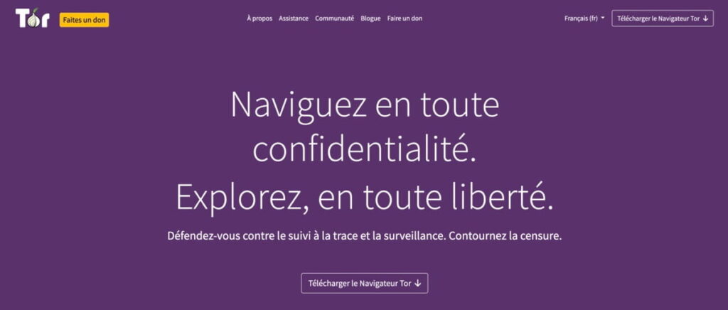 navigateur vie privée tor
