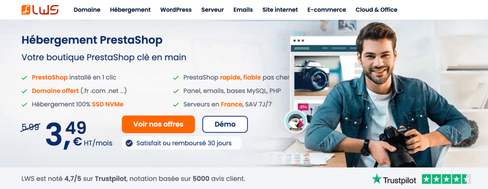 hébergement prestashop lws