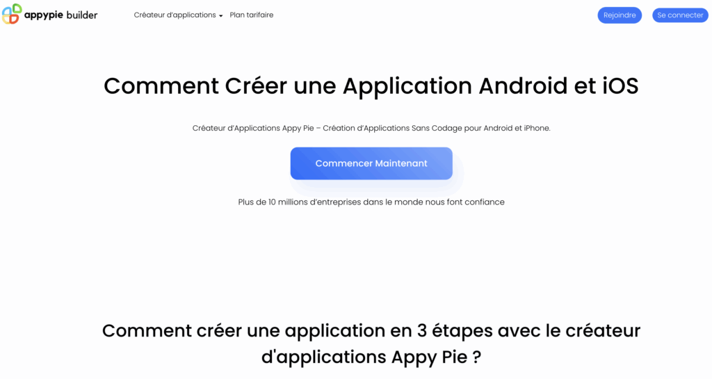 appypie logiciel application android