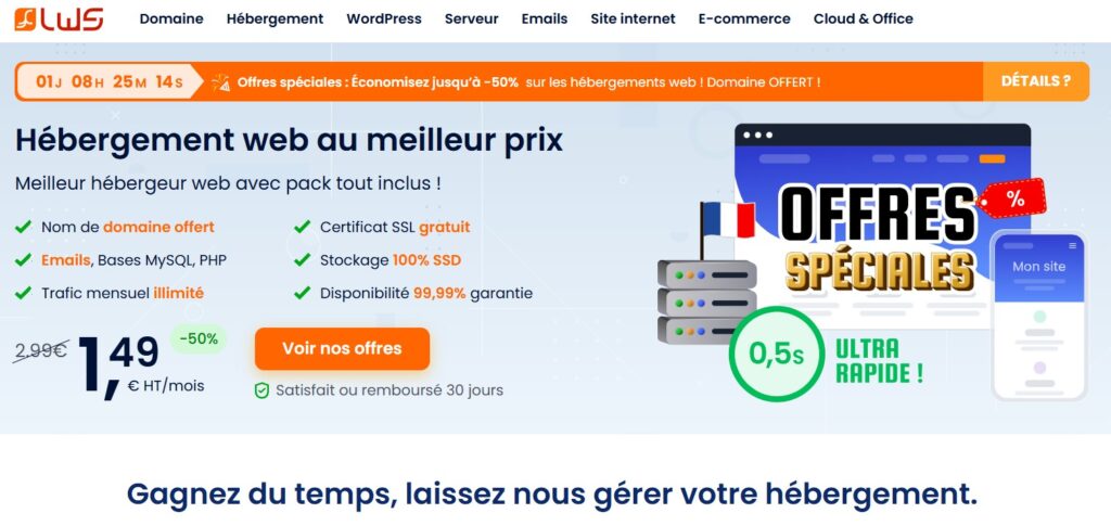 hébergement web mutualisé à petit prix LWS