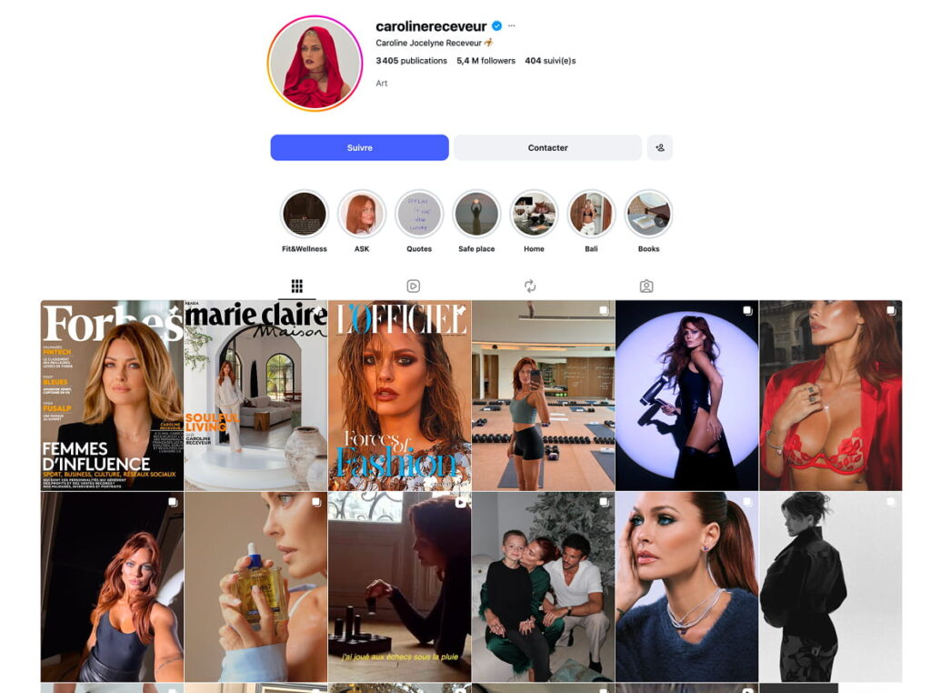 Instagram de Caroline Receveur