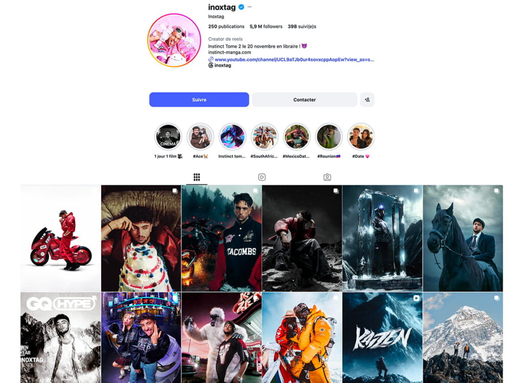 Instagram de Inoxtag