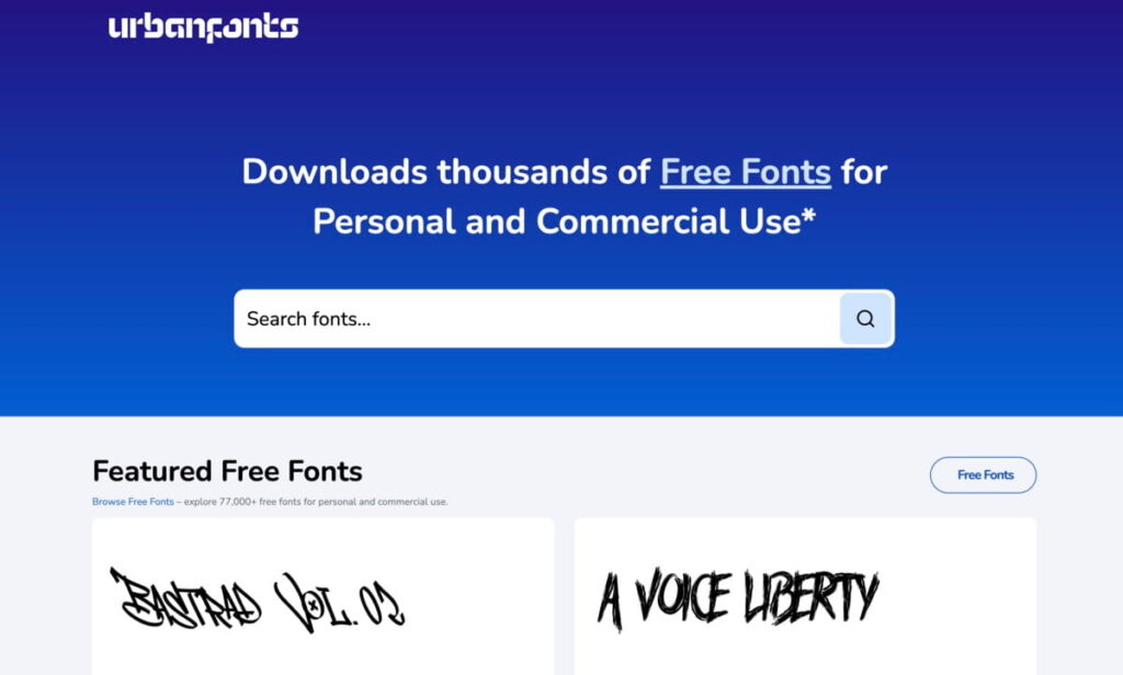 Urbanfonts site télécharger polices d'écriture