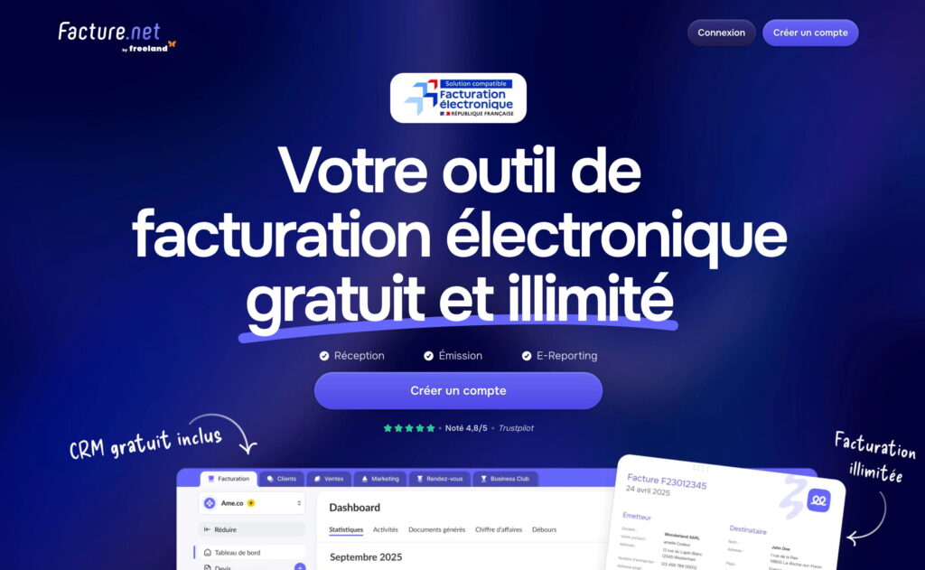Meilleur logiciel de facturation gratuit Facture.net
