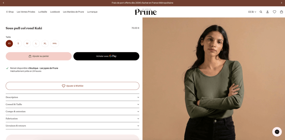 exemple site shopify mode