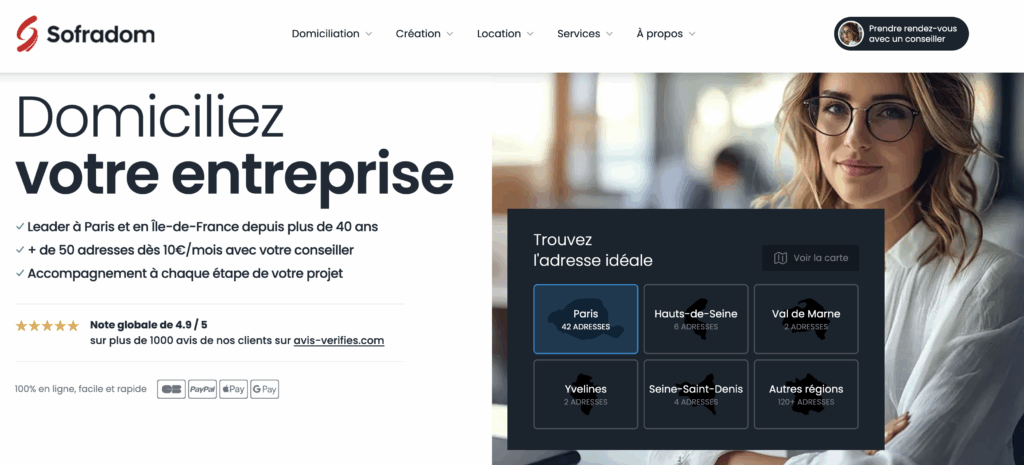 Sofradom spécialiste de la domiciliation d'entreprise en ligne