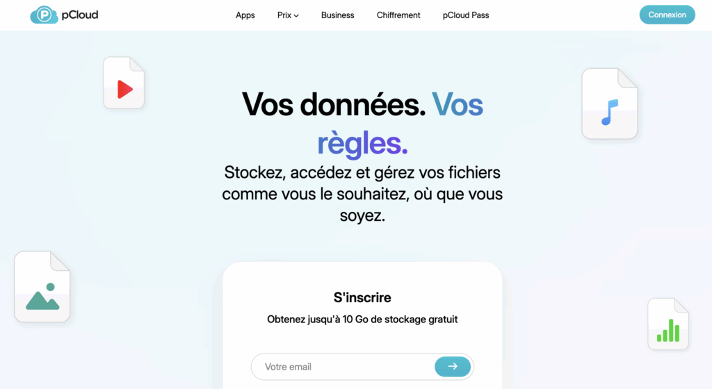 pCloud envoyer fichier lourd