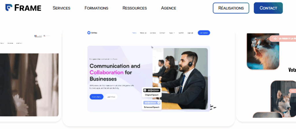 création de site Webflow avec Frame Solutions