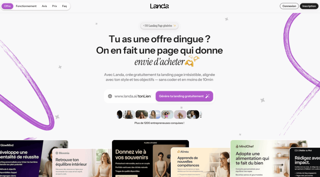 Landa : créateur de landing page IA