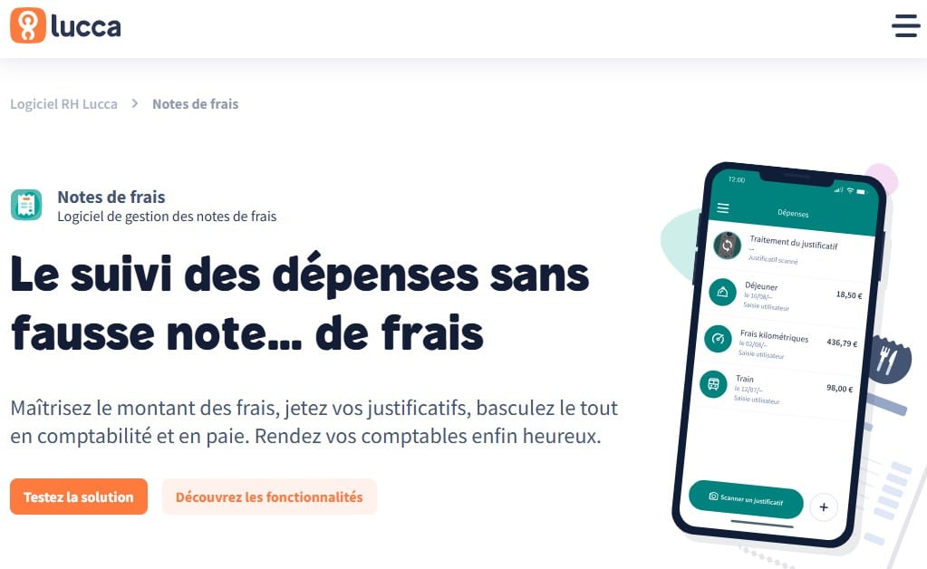 gestion des frais de PME avec Lucca