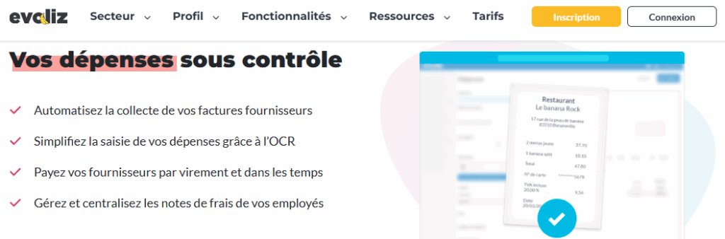 contrôle des frais en TPE avec Evoliz