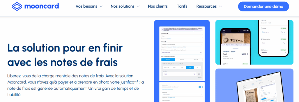 gestion des frais et cartes de paiement avec Mooncard