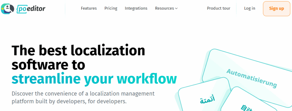localisation pour logiciels POEditor