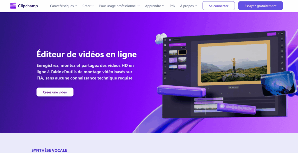 clipchamp logiciel de montage video gratuit