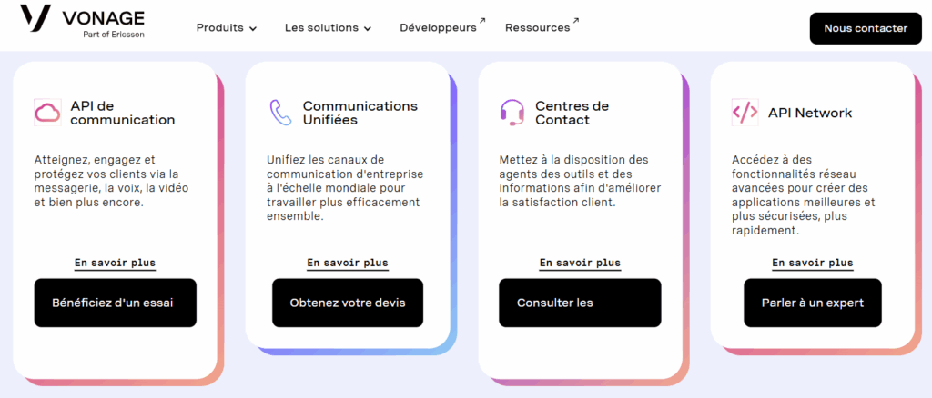 Vonage API de communication et téléphonie