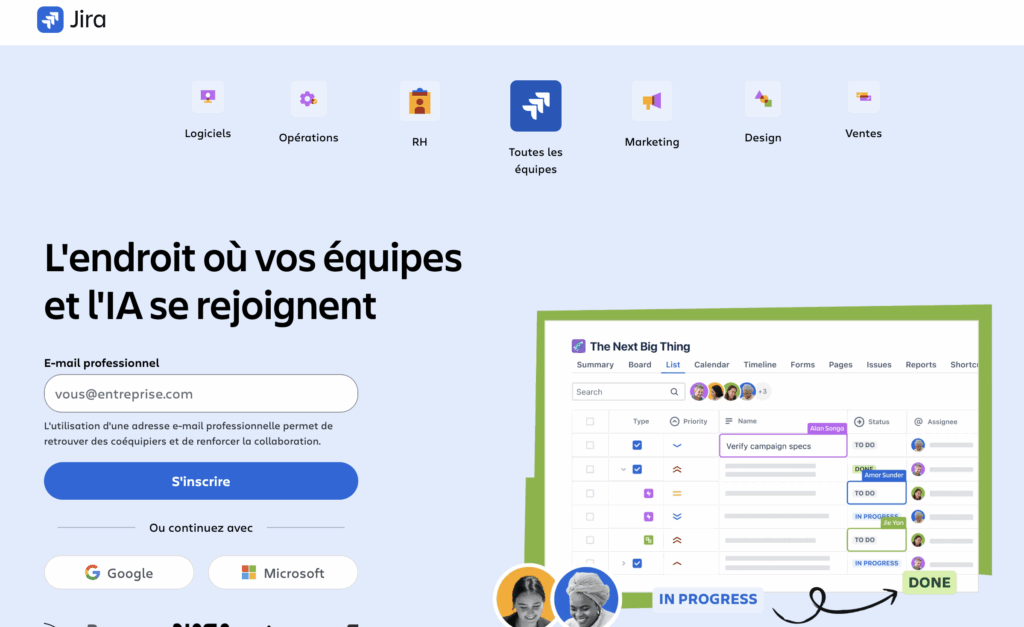 outil pour créer logiciel Jira