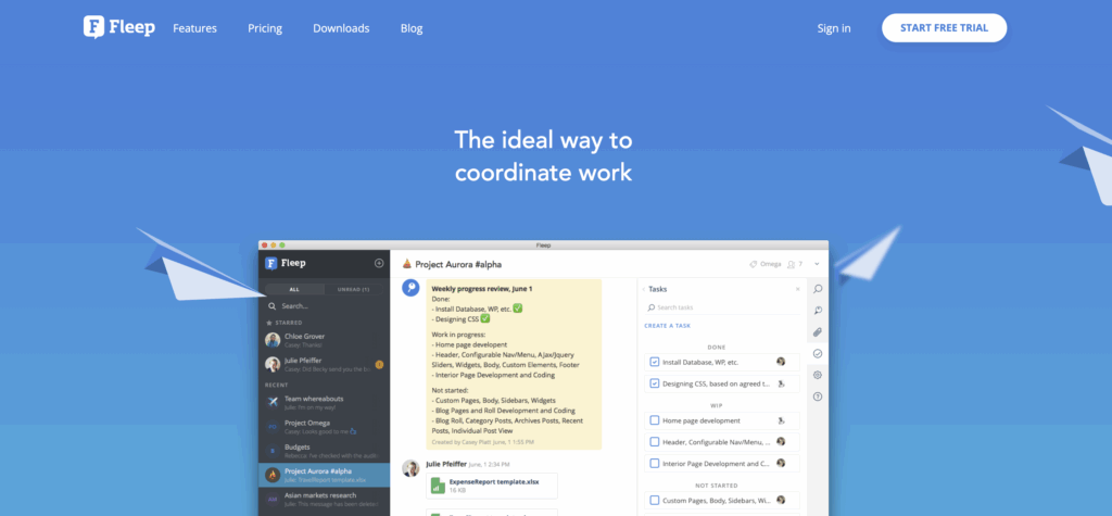 Fleep messagerie instannée concurrente de slack